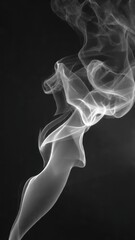 Obraz premium Dynamic White Smoke Formation against Dark Background