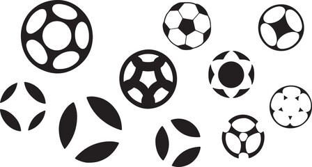Obraz premium Football ball vector icon set. Soccer balls icons. soccer ball icons, football or soccer ball icon set in different styles, football simple black style, Vector illustration eps 10.