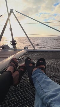 Cinematic golden hour sailing in Madeira, Vertical 9:16, Apple Log 2