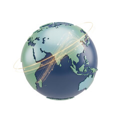 Naklejka premium Global Data Network on Digital Earth