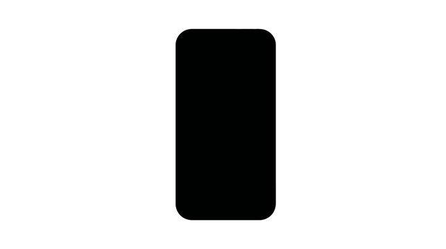 A simple, black rectangle with rounded corners, centered against a white background