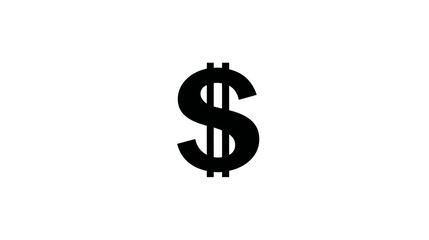 Obraz premium A simple, black dollar sign on a stark white background, conveying finance and wealth