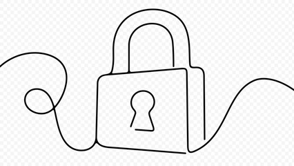 Padlock, lock, cybersecurity and security, graphic design. Privacy, protection, secure and safety, vector design and iilustration
