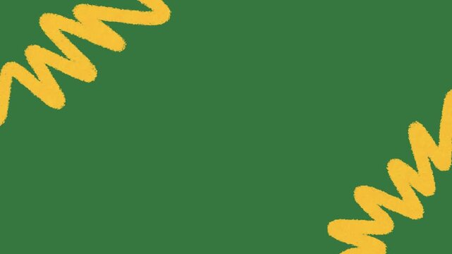 Hand Drawn Zigzag Border Line Frame Animation | 2D Doodle Style Decorative Frame Motion Effect on Green Screen Background