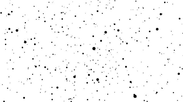 Black dots floating seamless loop animation with random particle dots moving on white background. 4K animated abstract dot particles for background, texture overlays, and cinematic motion graphics.