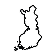 Fototapeta premium Outline map of the country Finland region.