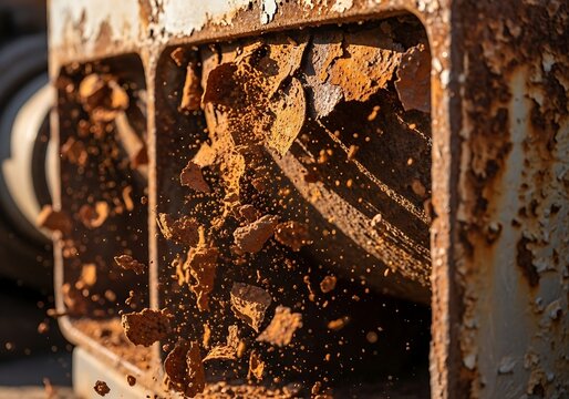 Industrial Degradation Displayed in a Rusted and Decaying Machinery Frame