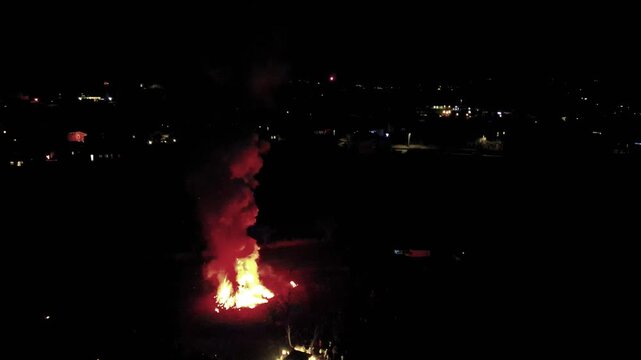 Ancient tradition of epiphany fires in Friuli. Pignarul and fireworks