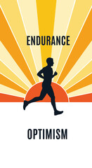 Depicting Human Endurance and Optimism Through Silhouette Running Against Sunrise Backdrop