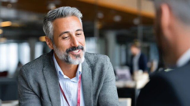Medium shot of a hiring manager engaging with a candidate highlighting effective communication during the job interview process for better applicant experience.