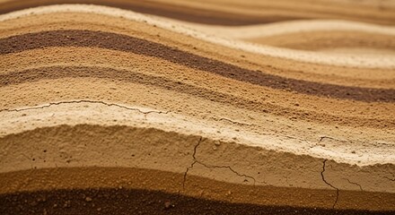 Striated earth layers, showcasing the nuances of geological composition