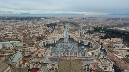 St. Peter&rsquo;s Square and Vatican City viewed from the dome of St. Peter&rsquo;s Basilica.