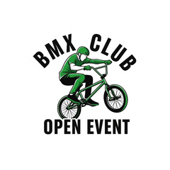 Fototapeta premium Dynamic BMX Rider Performing Stunts During A Club Open Event Illustration Design
