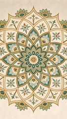 Islamic rosette pattern, symmetrical floral geometry
