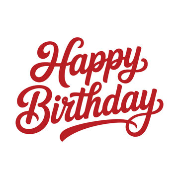 Red script says happy birthday for greeting.