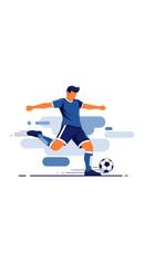 Dynamic Football Player Executes A Powerful Kick During A Sporting Match Action Illustration