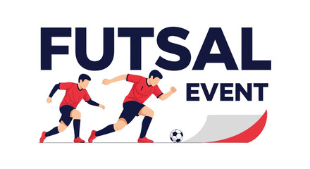 Obraz premium Dynamic Futsal Event Illustration Depicting Players in Action, Perfect for Promotions