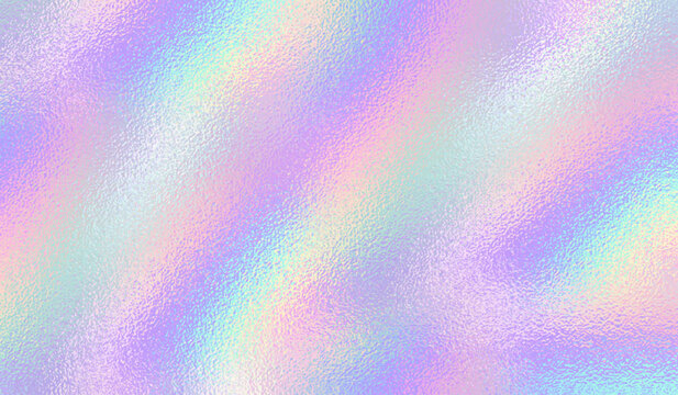 Hologram background. Holographic gradient backgrounds. Holograph color texture. Iridescent foil bg. Rainbow pattern. Abstract glitter paper. Pastel metal textur. Neon backplate. Vector illustration