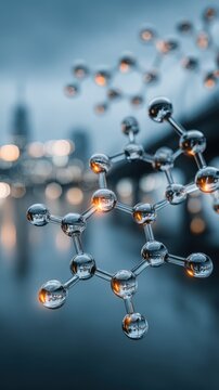 Innovative hydrogen energy technology development urban area flat design illustration abstract concept futuristic viewpoint