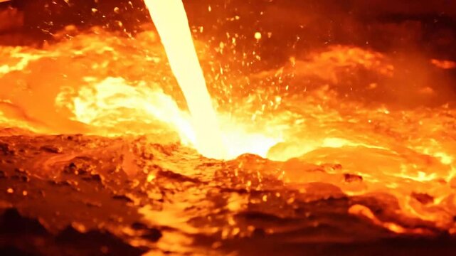Lava Eruption and Molten Lava Flow during Volcanic Explosion
