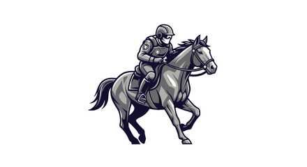 Fototapeta premium A detailed line drawing of a law enforcement officer riding a horse