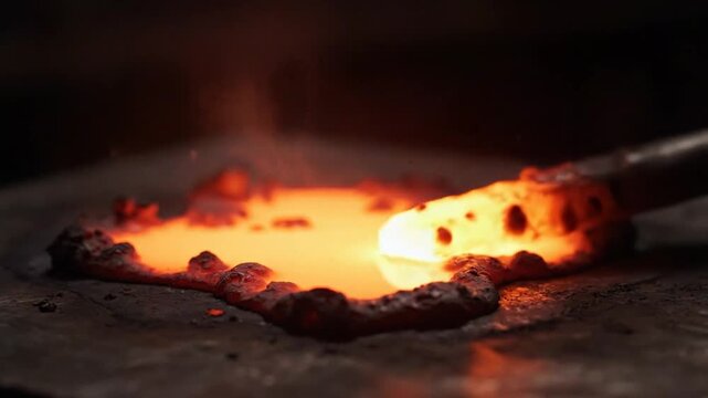 Lava Eruption with Molten Lava Flow and Fireball Intensity