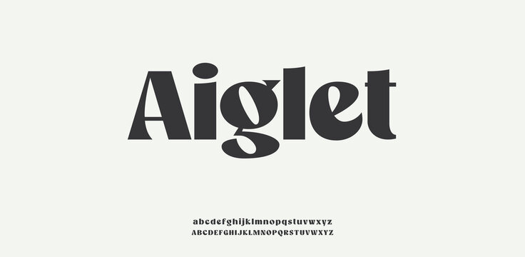 Aiglet Typography Logo Design Modern Black Text