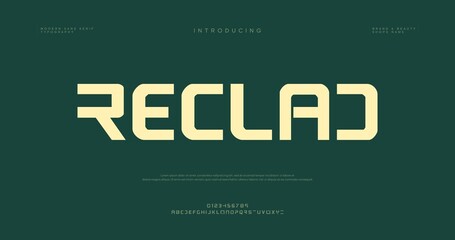 Obraz premium A modern graphic design introducing the Reclad logo on a dark green background