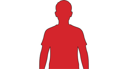 A striking red silhouette of a man's head and shoulders silhouette © MdAbulBasher
