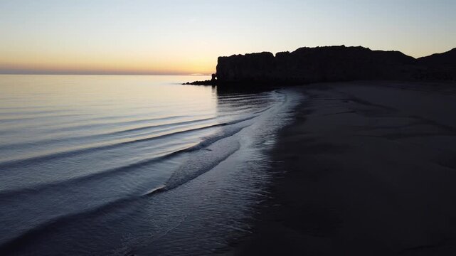 Ocean coastline sunrise drone