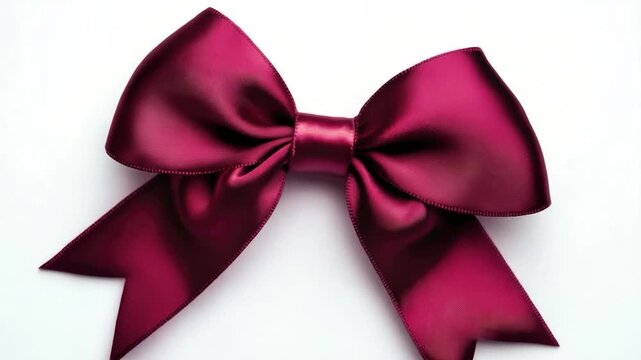 A single red bow on a white background