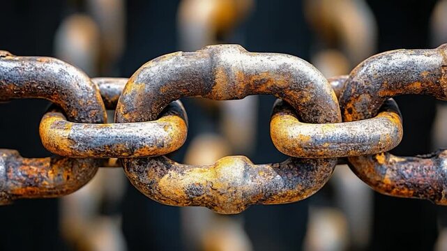 A close-up shot of a rusted metal chain, perfect for industrial or abandonment themed projects
