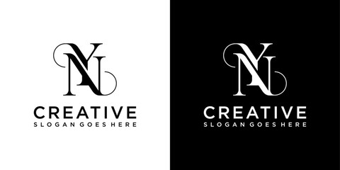  NY or YN initial letter logo design vector