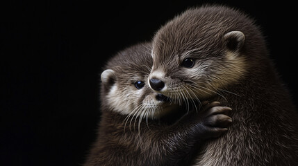 Fototapeta premium close up of a otter looking up