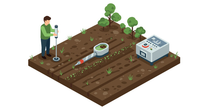 Soil moisture monitoring with modern technology in agriculture: an isometric design