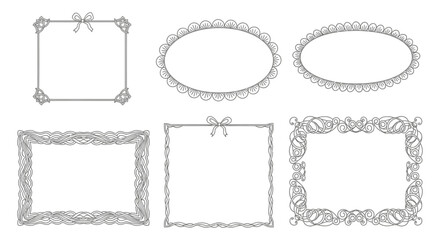 Obraz premium elegant collection of decorative frames and borders with vintage design elements on white ideal for invitations and graphic design