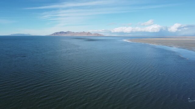 Pan across Great Salt Lake 