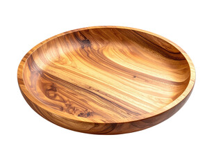 Obraz premium Large oval wooden bowl with natural grain pattern