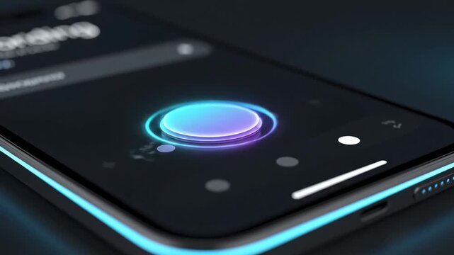 Video of animated swipe navigation indicator with pagination dots, contemporary onboarding screen element for mobile application UI and technology marketing visuals.