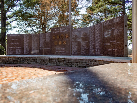 Wake Forest (NC) Veterans Memorial Granite Wall and Commemorative Bricks