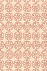 Fototapeta premium Floral Rounded Geometrical Luxury Seamless Pattern, Elegant Repeating Botanical Background for Premium Textile and Wallpaper