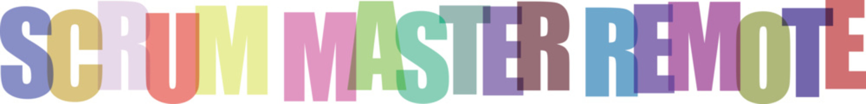 Remote scrum master colorful typographic illustration with vibrant multicolored letters