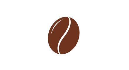 A single coffee bean icon, brown with a white stripe, set against a plain white background