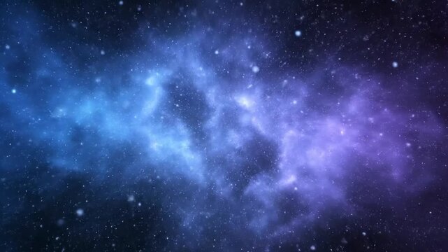 Cosmic Nebula with Sparkling Stars and Dust Clouds