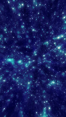 Obraz premium Blue starry particle field with glowing bokeh and deep cosmic atmosphere, seamless abstract background