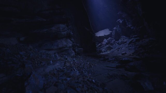 Narrow stone tunnel with warm candle glow, corridor leads toward arched opening, ritualist approach implied, textured walls and scattered debris create intimate