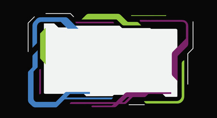 Futuristic Abstract Geometric Frame Overlay for Digital Content Creation and Design Projects