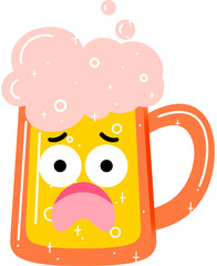 Beer Scared Face Cartoon