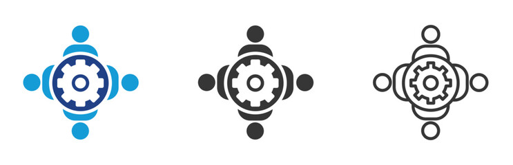  teamwork icon set multiple style collection	
