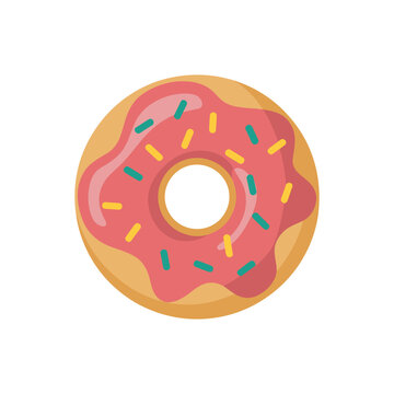 Donut vector icon graphic isolated sketch illustration on white background.